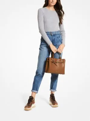 Emilia Large Pebbled Leather Satchel