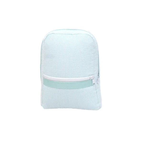 Mint Seersucker Backpack