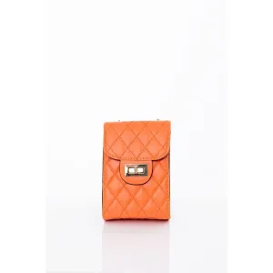 Rust Chain Strap Quilted Bag