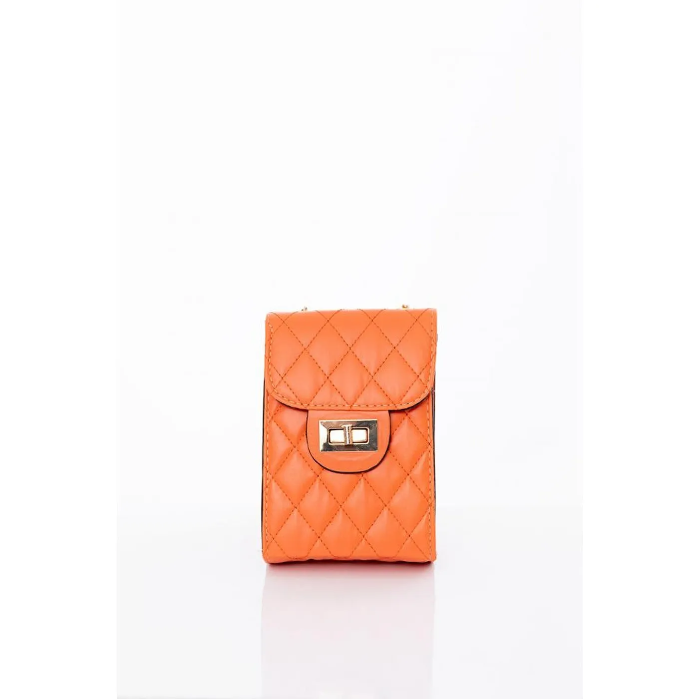 Rust Chain Strap Quilted Bag