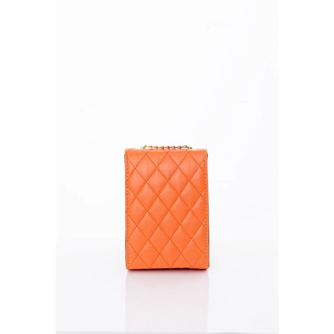 Rust Chain Strap Quilted Bag